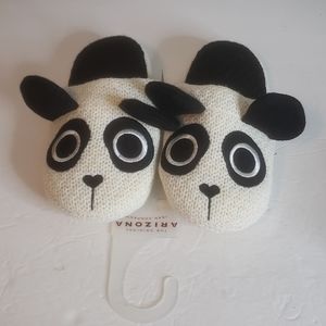 Arizona Panda Slippers Black & White NWT Size S/M